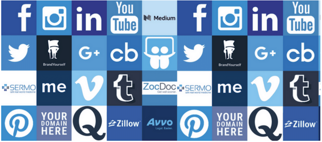 Logos of types of social media profiles